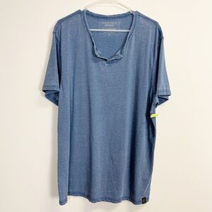 Lucky Brand Shirt Mens XL Blue Venice Burnout Henley Casual Soft Tee